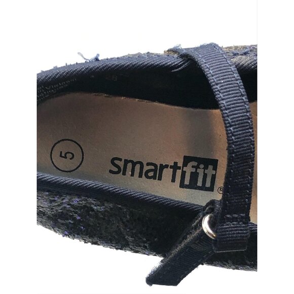 Smart fit dress flat shoes bow sparkle blue toddler size 5 hook & loop READ - Picture 5 of 7